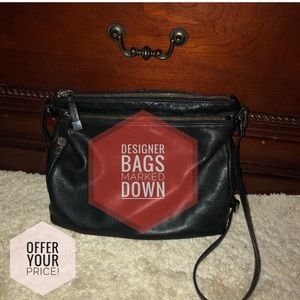 Margot Genuine Black Leather Cross Body